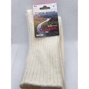 New Fox River 100% Wool M Weight Moisture Odor Control Ivory Winter Gear Men's